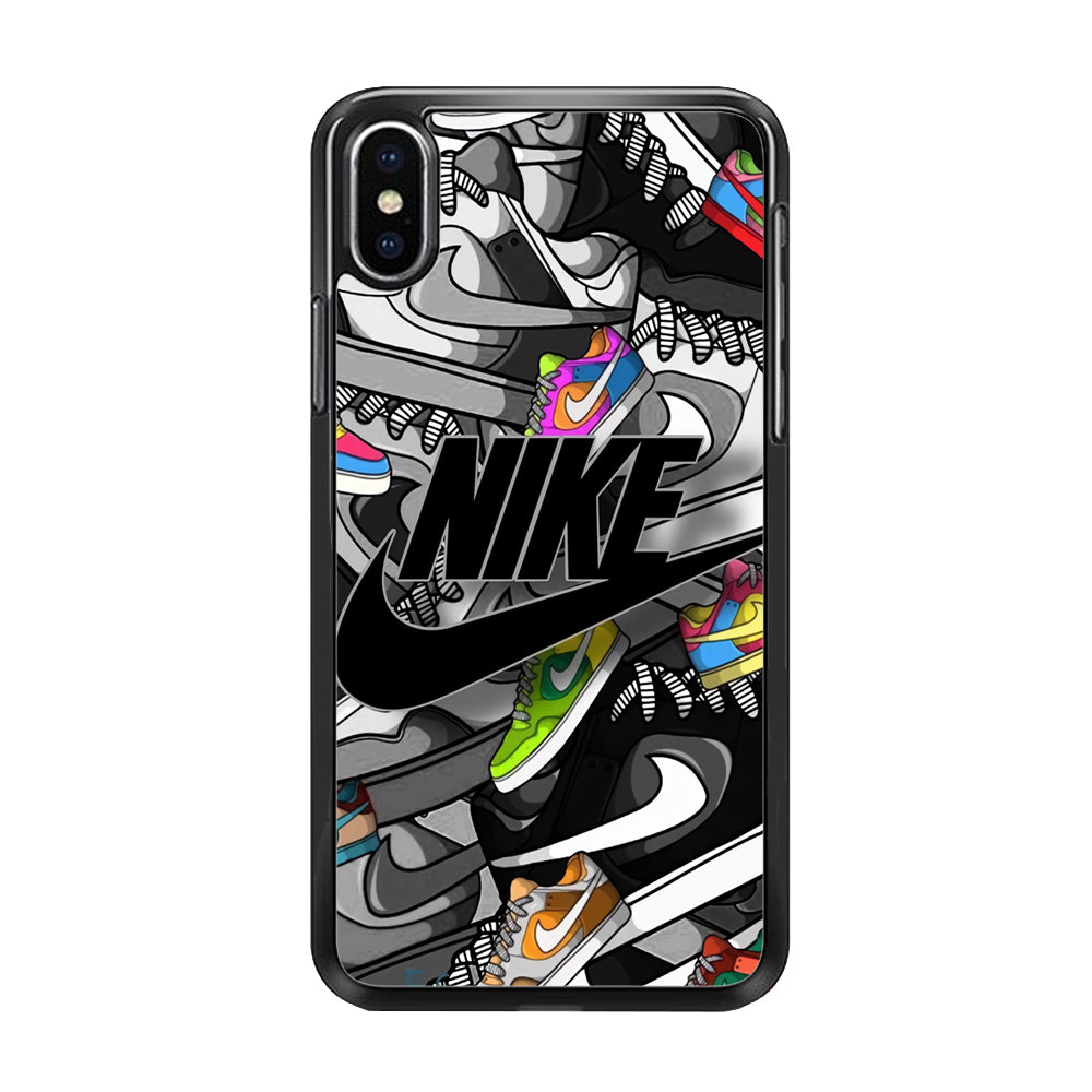 Nike Collection Shoes Black Logo iPhone X Case-Xtracase