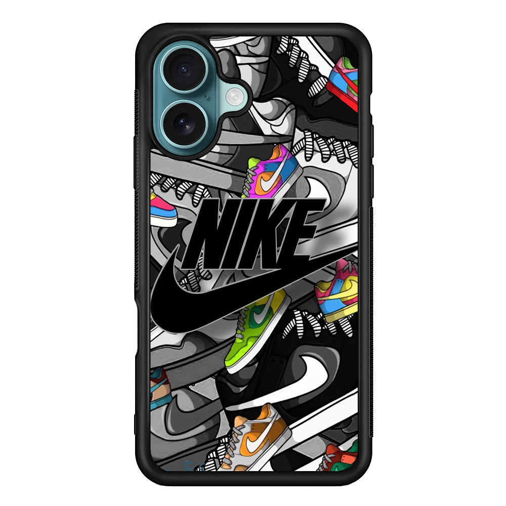 Nike Collection Shoes Black Logo iPhone 16 Plus Case - Xtracase