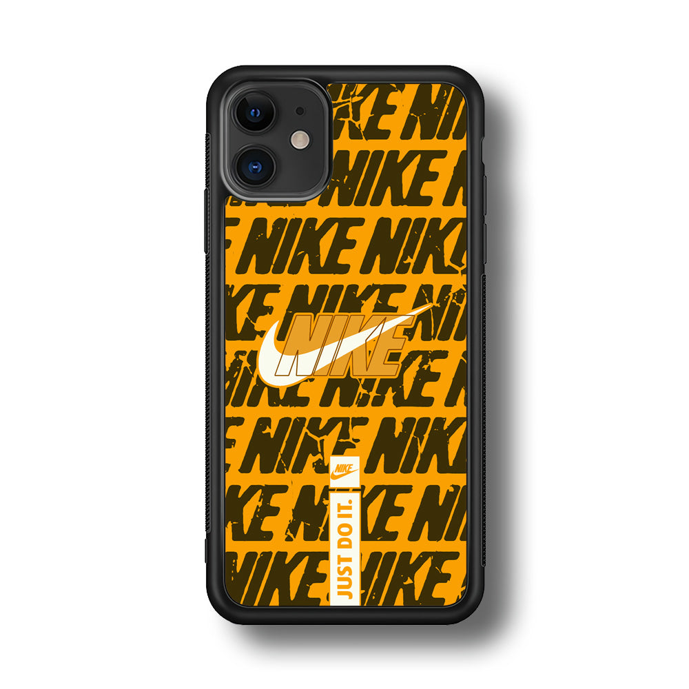 Nike Patern in Yellow iPhone 11 Case-Xtracase