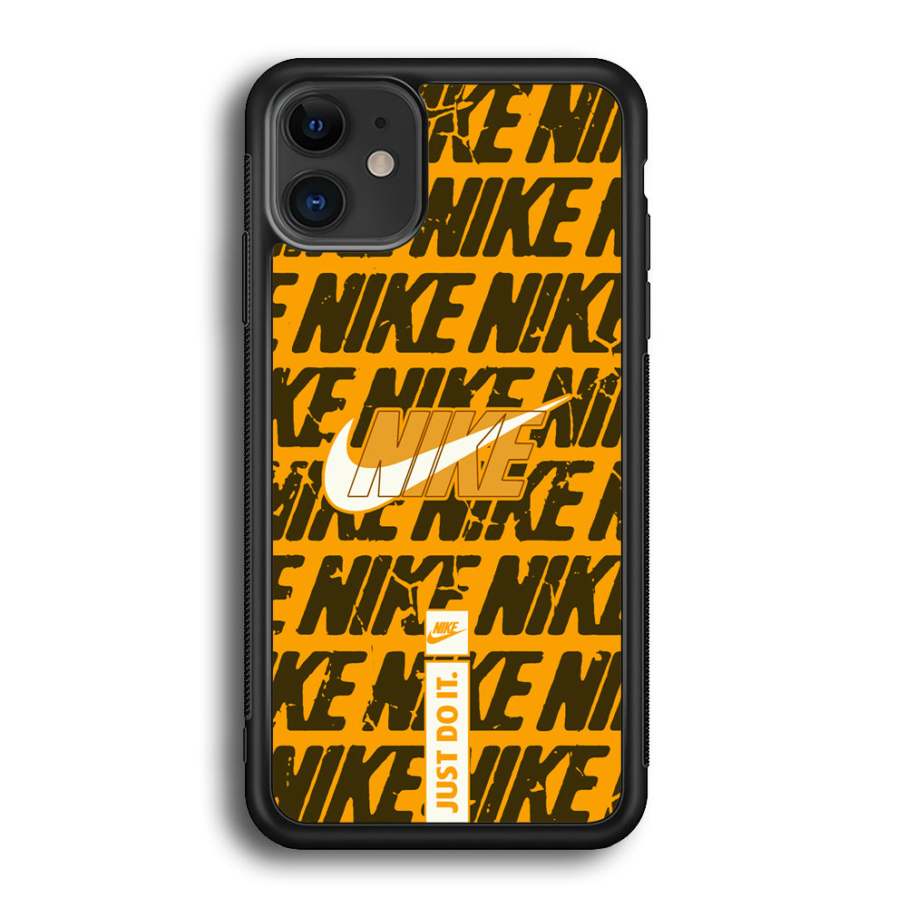 Nike Patern in Yellow iPhone 12 Case-Xtracase