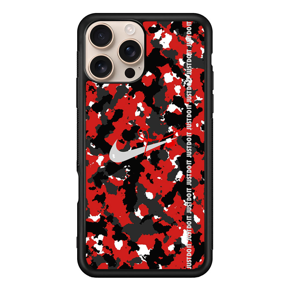 Nike Red Splash Camouflage iPhone 16 Pro Max Case - Xtracase