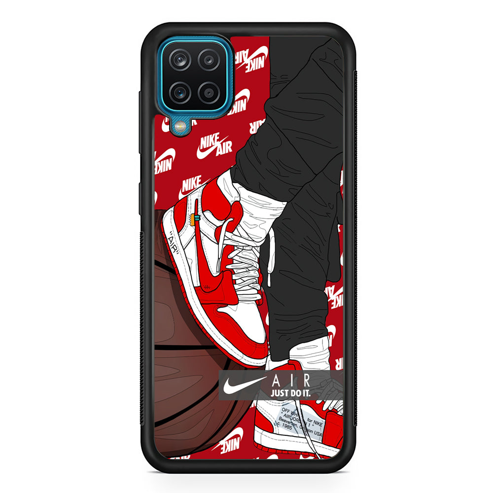 Nike Shiny Red Lava Samsung Galaxy A12 Case-Xtracase