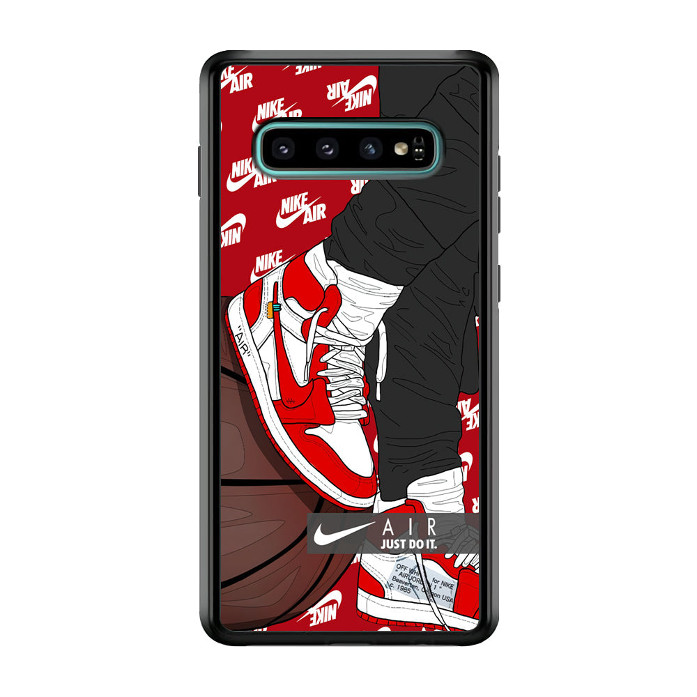 Nike Shiny Red Lava Samsung Galaxy S10 Case-Xtracase