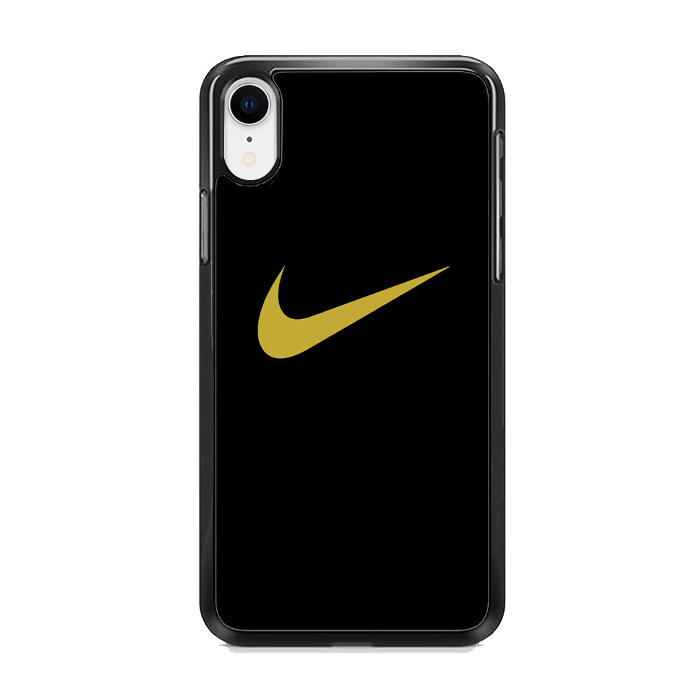 Nike Gold Logo Black iPhone XR Case-Xtracase