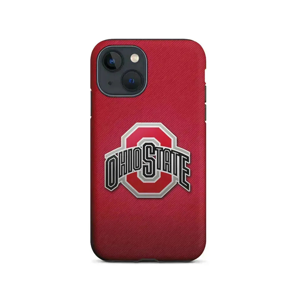 Ohio State Logo Red iPhone 13 Mini Case-2 in 1 Tough Case-Xtracase