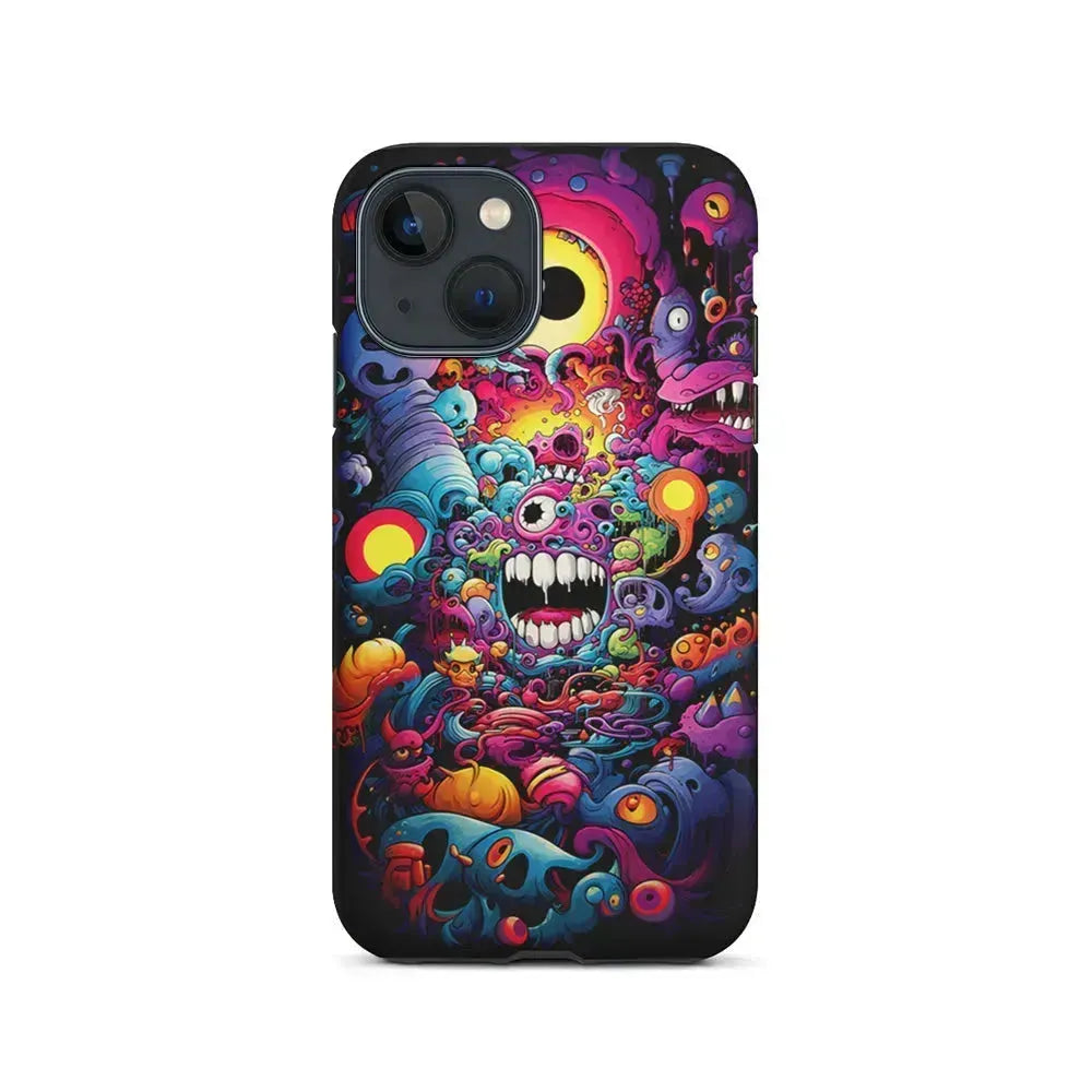 One Eyed Monster Doodle Art iPhone 13 Mini Case-2 in 1 Tough Case-Xtracase