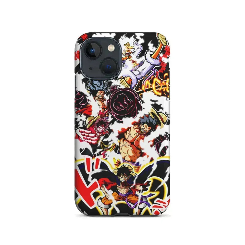 One Piece Luffy Gear Transformation iPhone 13 Mini Case-2 in 1 Tough Case-Xtracase
