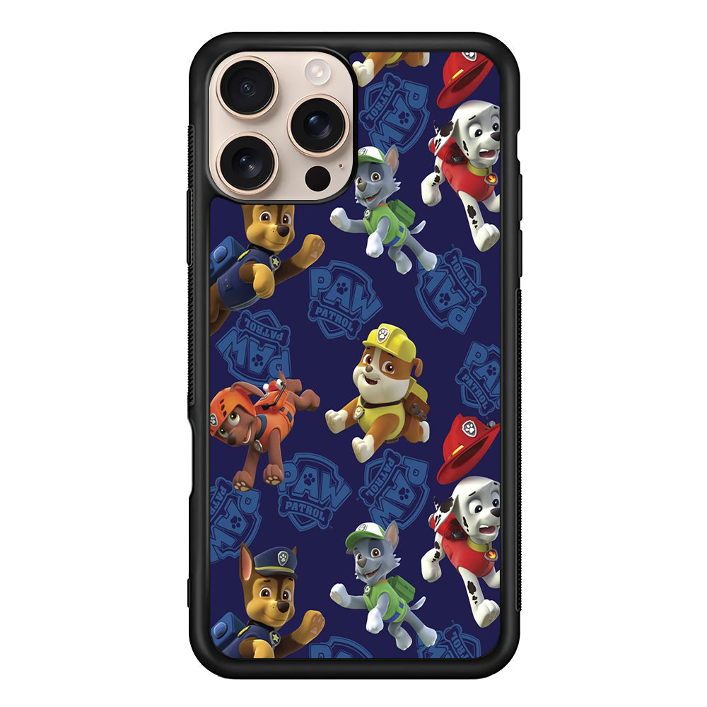Paw Patrol Navy Background iPhone 16 Pro Max Case - iPhone 16 Pro Max