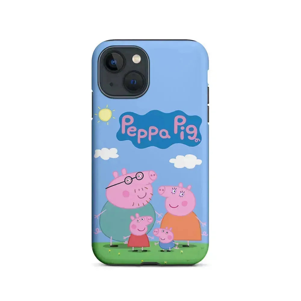 Peppa Pig Family iPhone 13 Mini Case-2 in 1 Tough Case-Xtracase
