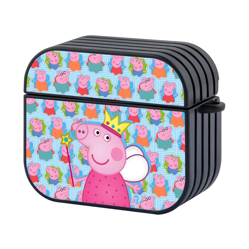 Peppa Pig The Princess of Fairy Hard Work Hard Plastic Case Cover For Apple Airpods 4-Xtracase