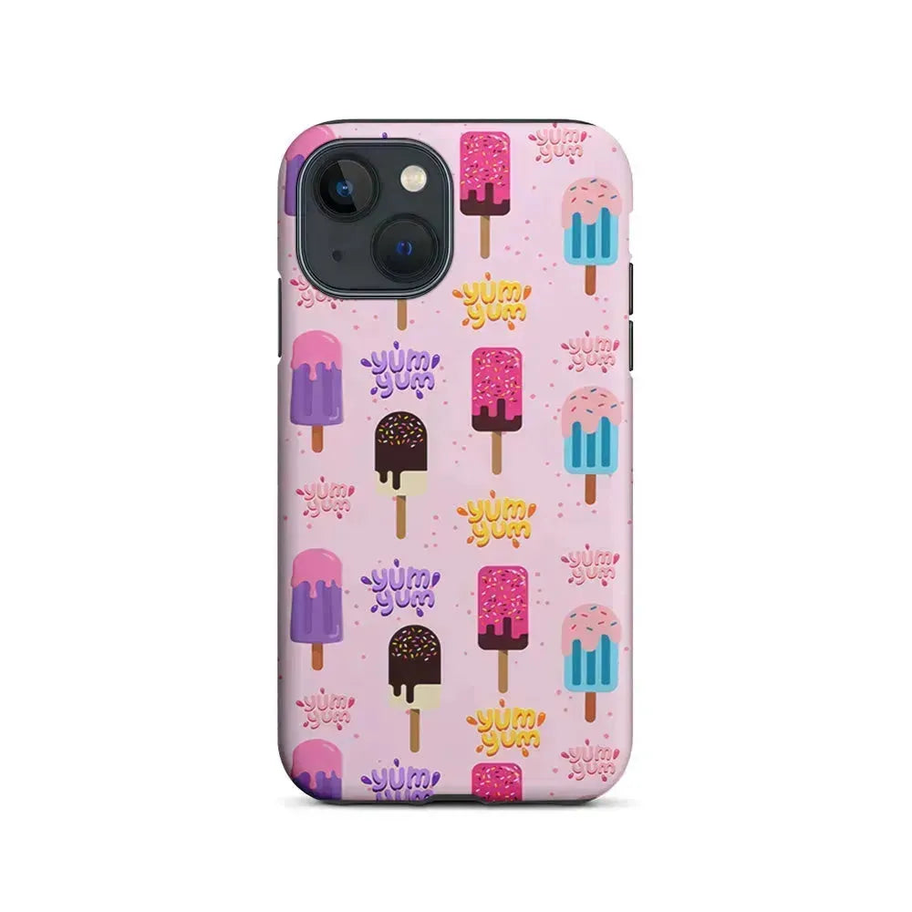 Pink Colourful Cute Ice Cream iPhone 13 Mini Case-2 in 1 Tough Case-Xtracase