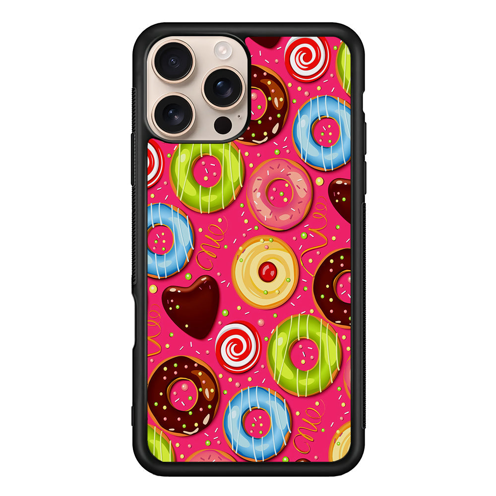 Pink Sweet Cute Donuts iPhone 16 Pro Max Case - iPhone 16 Pro Max