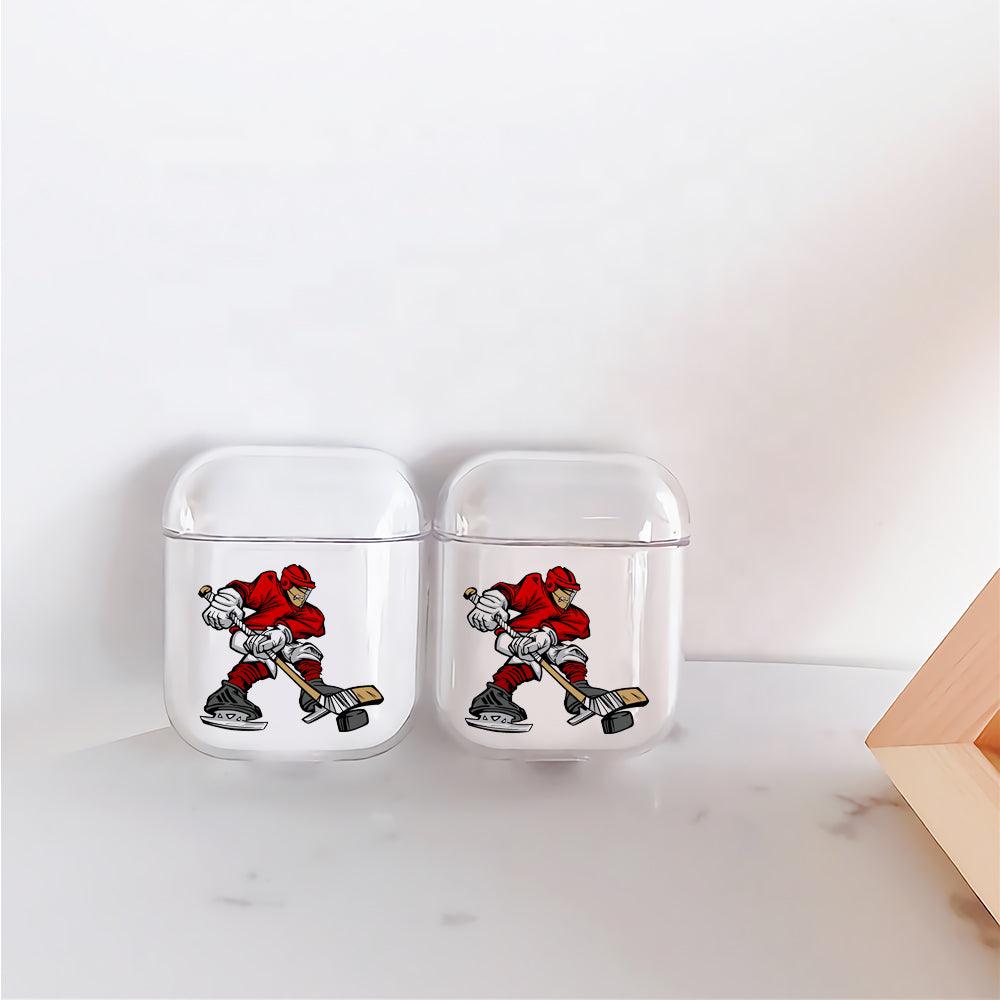 Playing Ice Hockey Protective Clear Case Cover For Apple Airpods-Xtracase