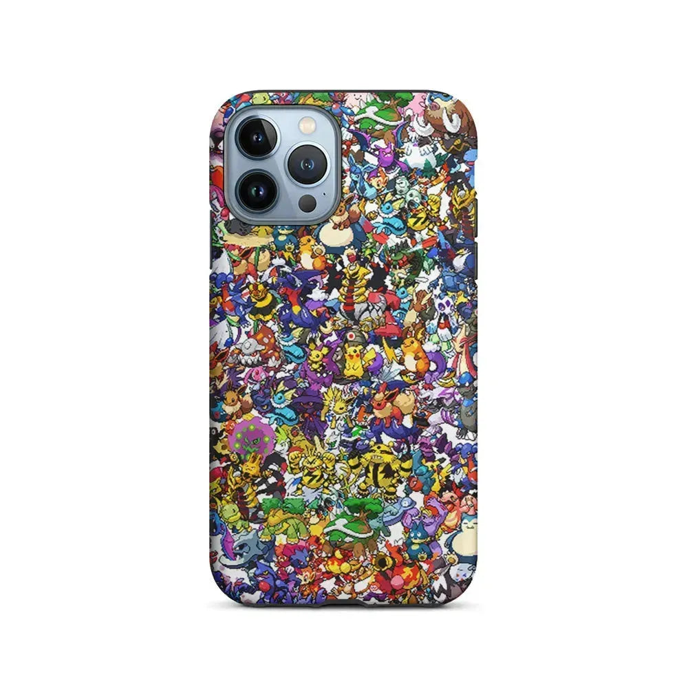 Pokemon All Characters iPhone 15 Pro Max Case-2 in 1 Tough Case-Xtracase