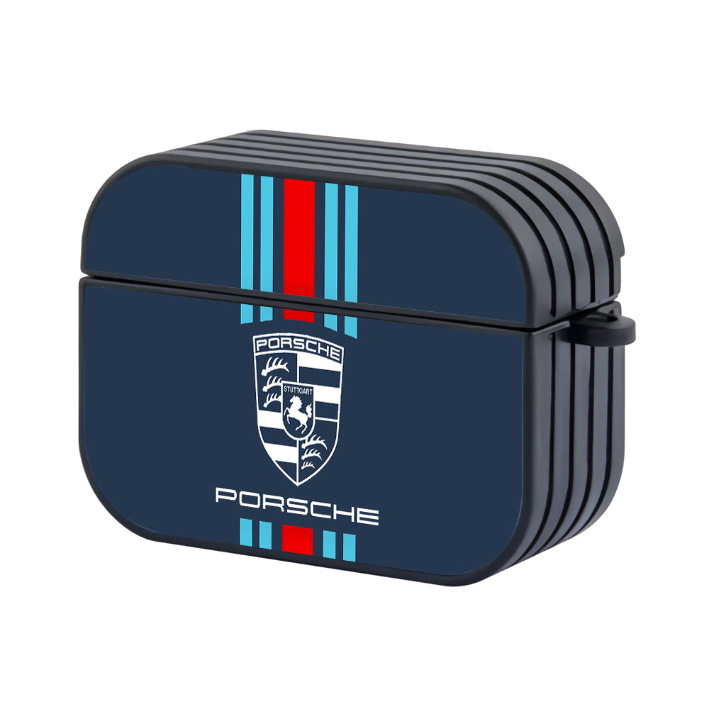 Porsche Stripe on Navy Apple Airpods Pro Case - Xtracase