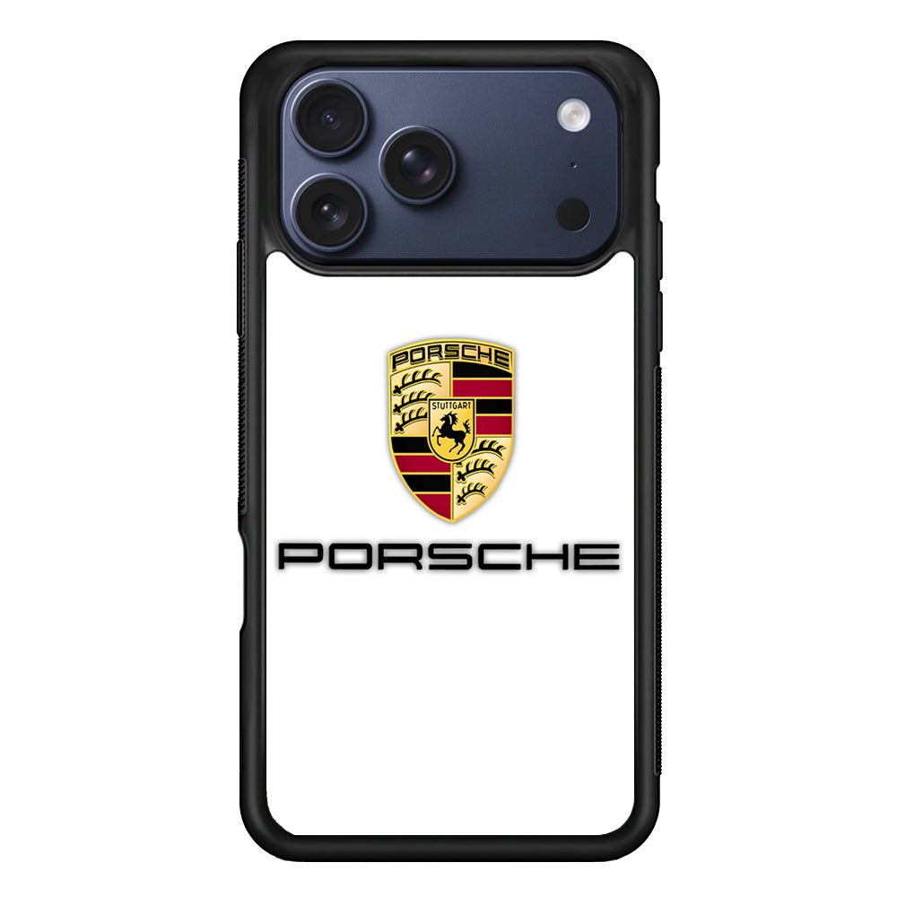 Porsche White Emblem iPhone 17 Pro Case - Xtracase
