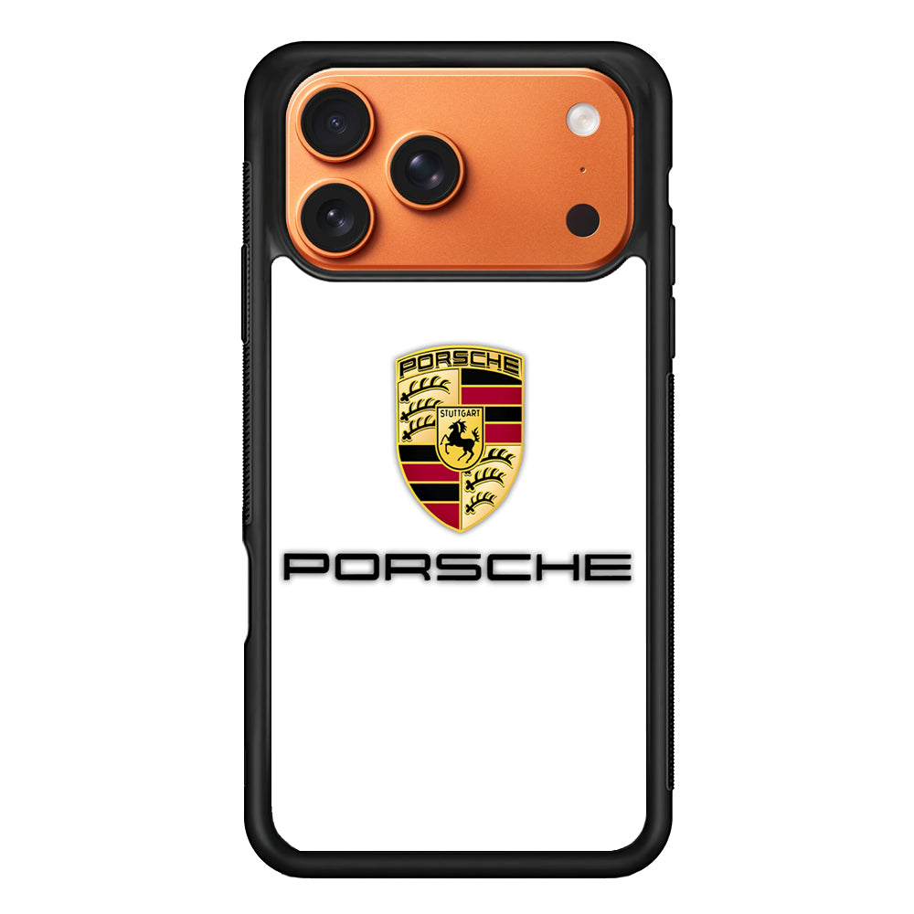 Porsche White Emblem iPhone 17 Pro Max Case