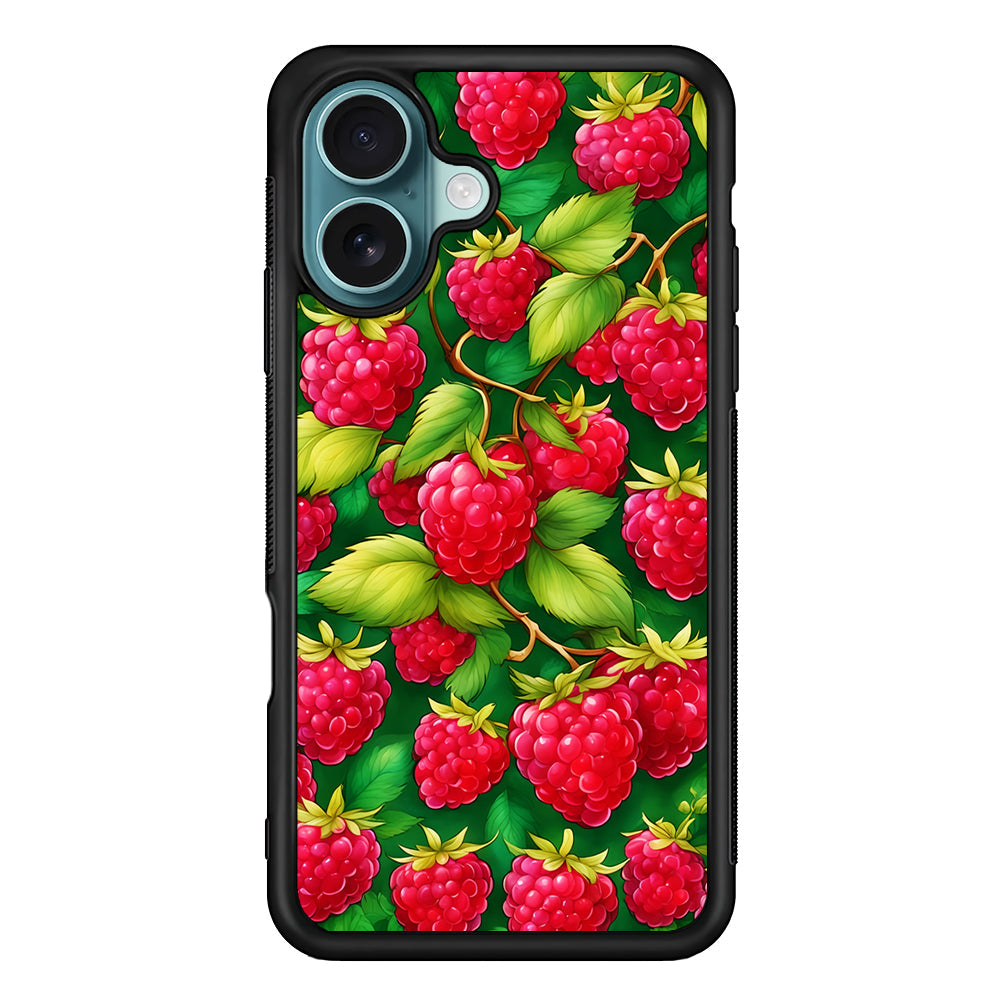 Raspberry Leaves and Berries iPhone 16 Plus Case - Xtracase