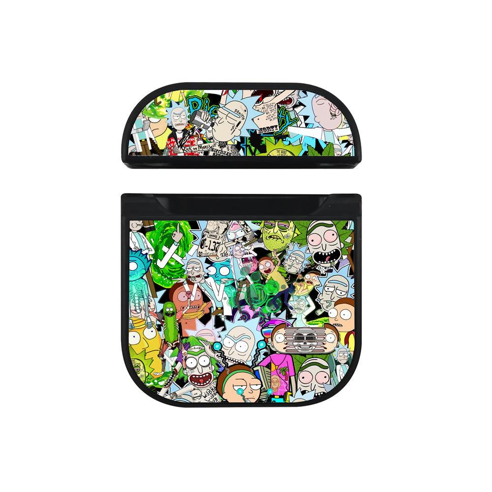 Rick and Morty Sticker Aesthetic Hard Plastic Case Cover For Apple Airpods-Xtracase