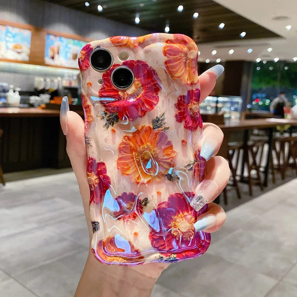 Flowers Phone Case Luxury Shockproof Soft Silicone Cover-7-iPhone 14-Xtracase
