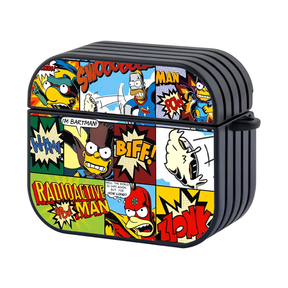 Simpson Superhero Comic Cover Art Apple Airpods 4 Case-Xtracase