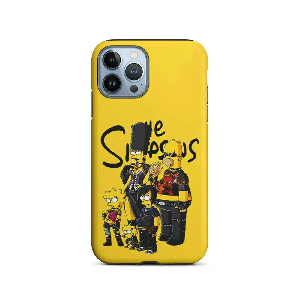 Simpsons Rock n' Roll Family iPhone 15 Pro Max Case-2 in 1 Tough Case-Xtracase