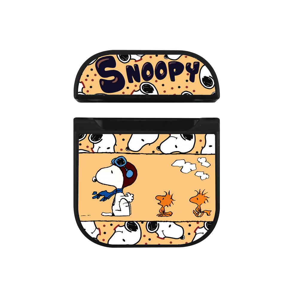 Snoopy Fly with Dreams Hard Plastic Case Cover For Apple Airpods-Xtracase