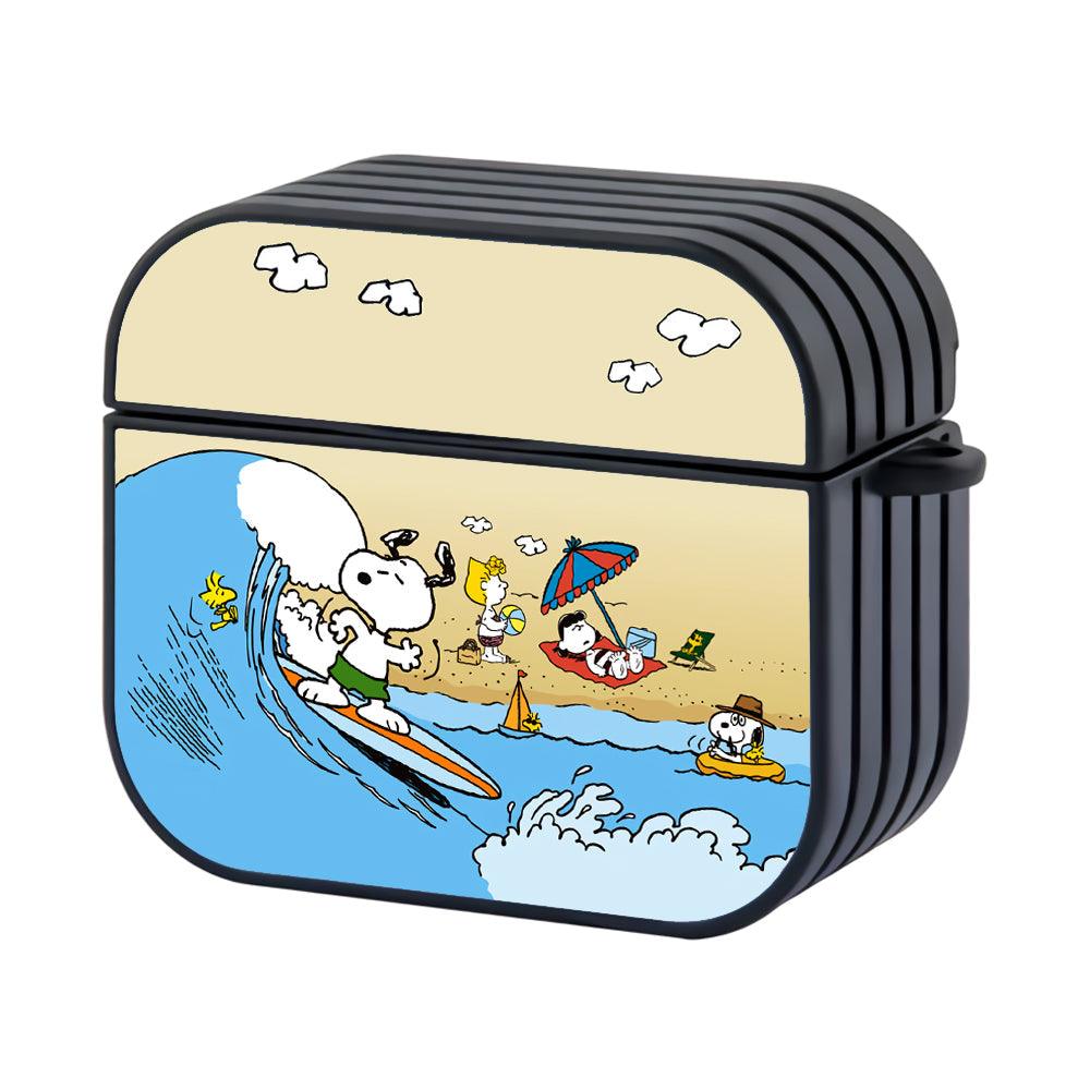 Snoopy Surfing Enjoy The Ocean Apple Airpods 4 Case-Xtracase