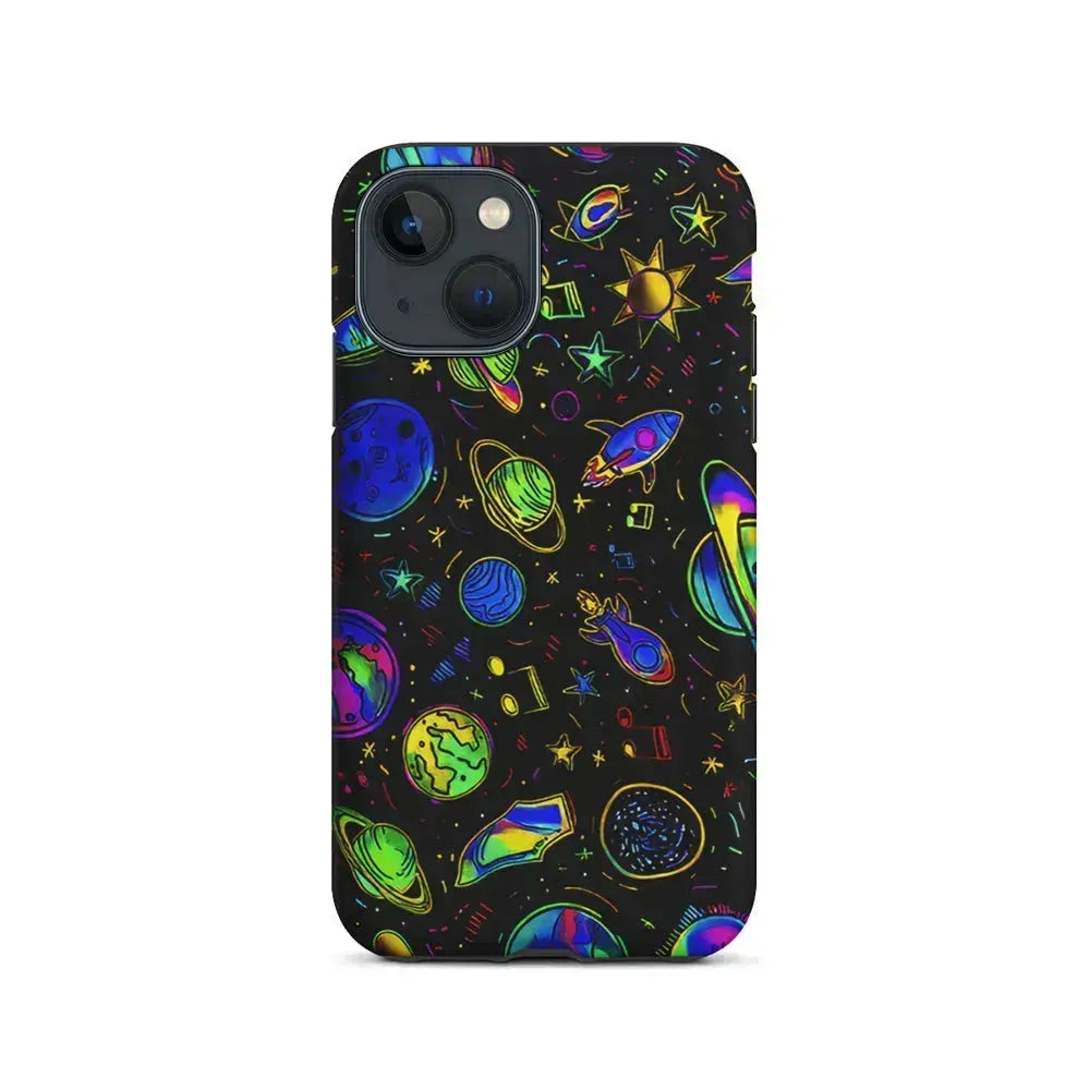 Space Planets and Spaceships iPhone 13 Mini Case-2 in 1 Tough Case-Xtracase
