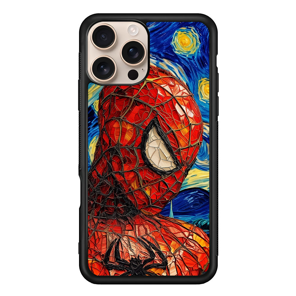 Spiderman Starry Night iPhone 16 Pro Max Case - iPhone 16 Pro Max