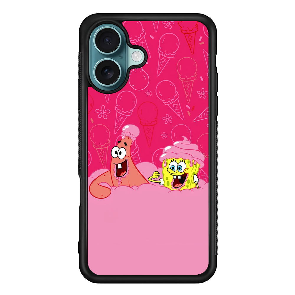 Spongebob and Patrick Eating Ice Cream iPhone 16 Plus Case - Xtracase