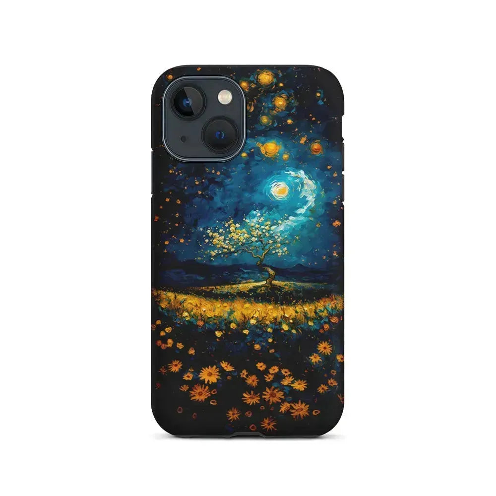 Starry Night Blossoms Painting iPhone 13 Mini Case-2 in 1 Tough Case-Xtracase