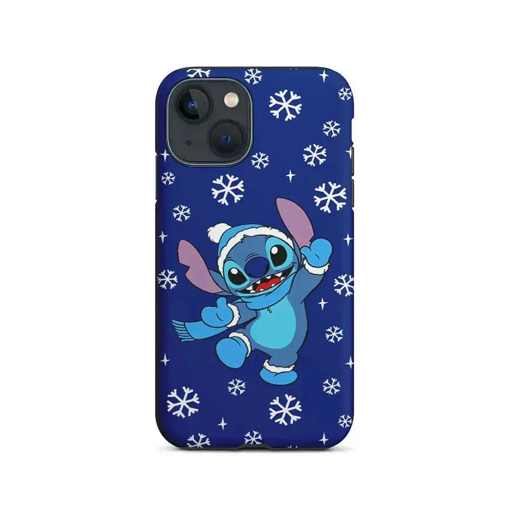 Stitch Navy Winter iPhone 13 Mini Case-2 in 1 Tough Case-Xtracase