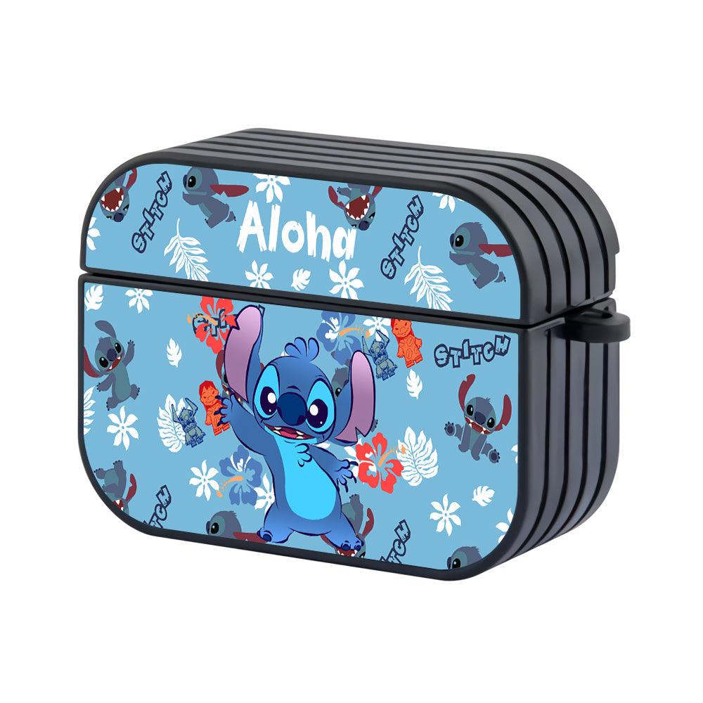 Stitch Pattern in Blue Blanket Hard Plastic Case Cover For Apple Airpods Pro 3-Xtracase