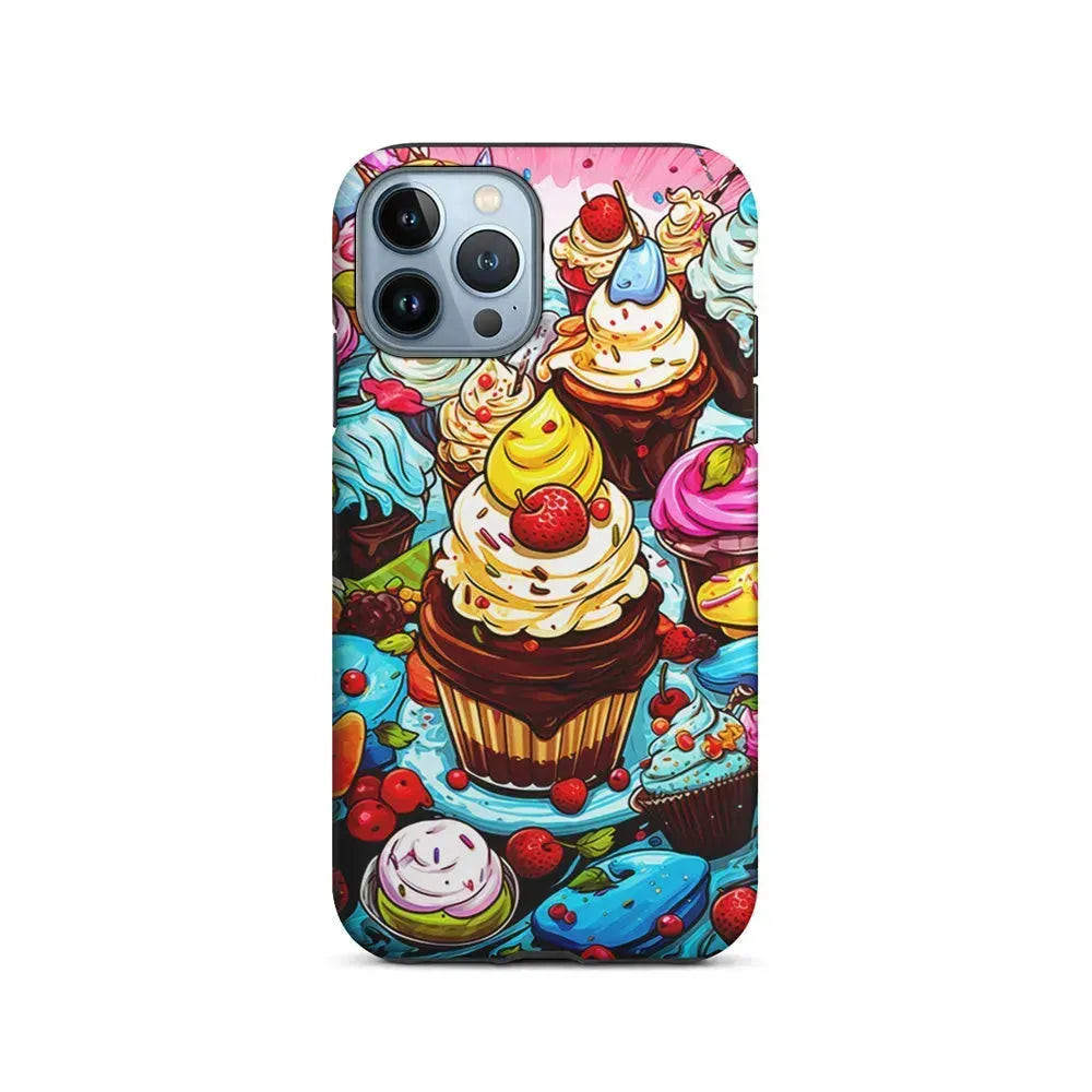 Sweet Desserts Food Doodle iPhone 15 Pro Max Case-2 in 1 Tough Case-Xtracase