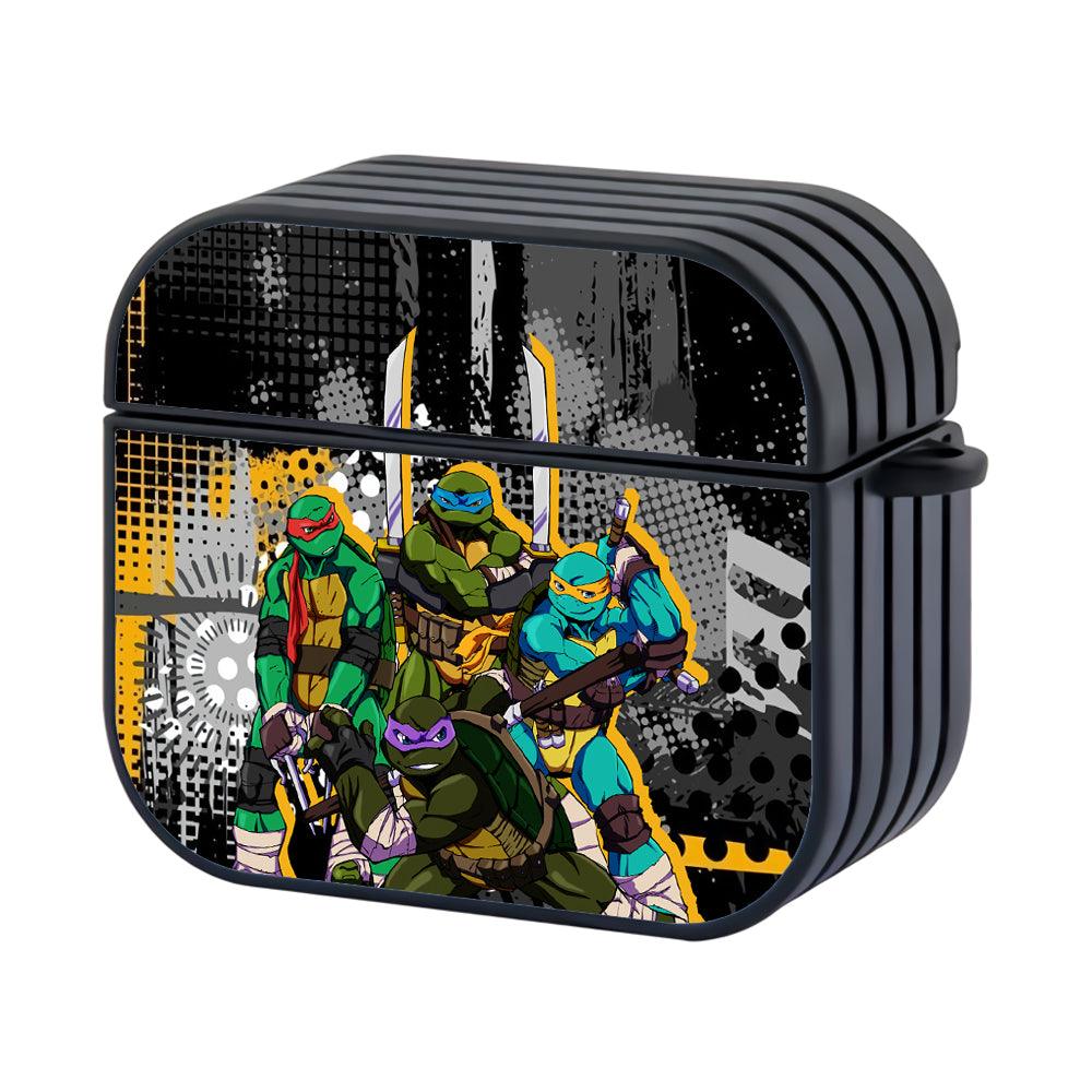 TMNT Always on Standby Hard Work Hard Plastic Case Cover For Apple Airpods 4-Xtracase