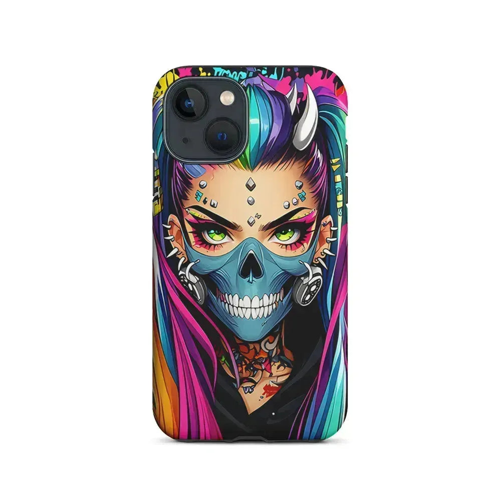 Tattooed Girl with Mask iPhone 13 Mini Case-2 in 1 Tough Case-Xtracase