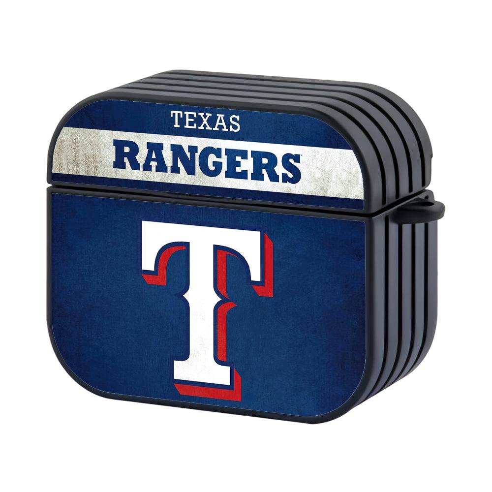 Texas Rangers MLB Font in Vintage Touch Hard Plastic Case Cover For Apple Airpods 4-Xtracase