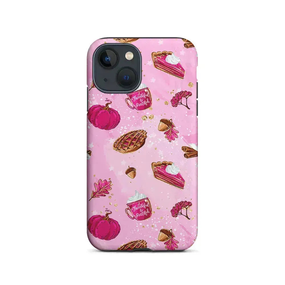 Thanksgiving Pink Aesthetic iPhone 13 Mini Case-2 in 1 Tough Case-Xtracase