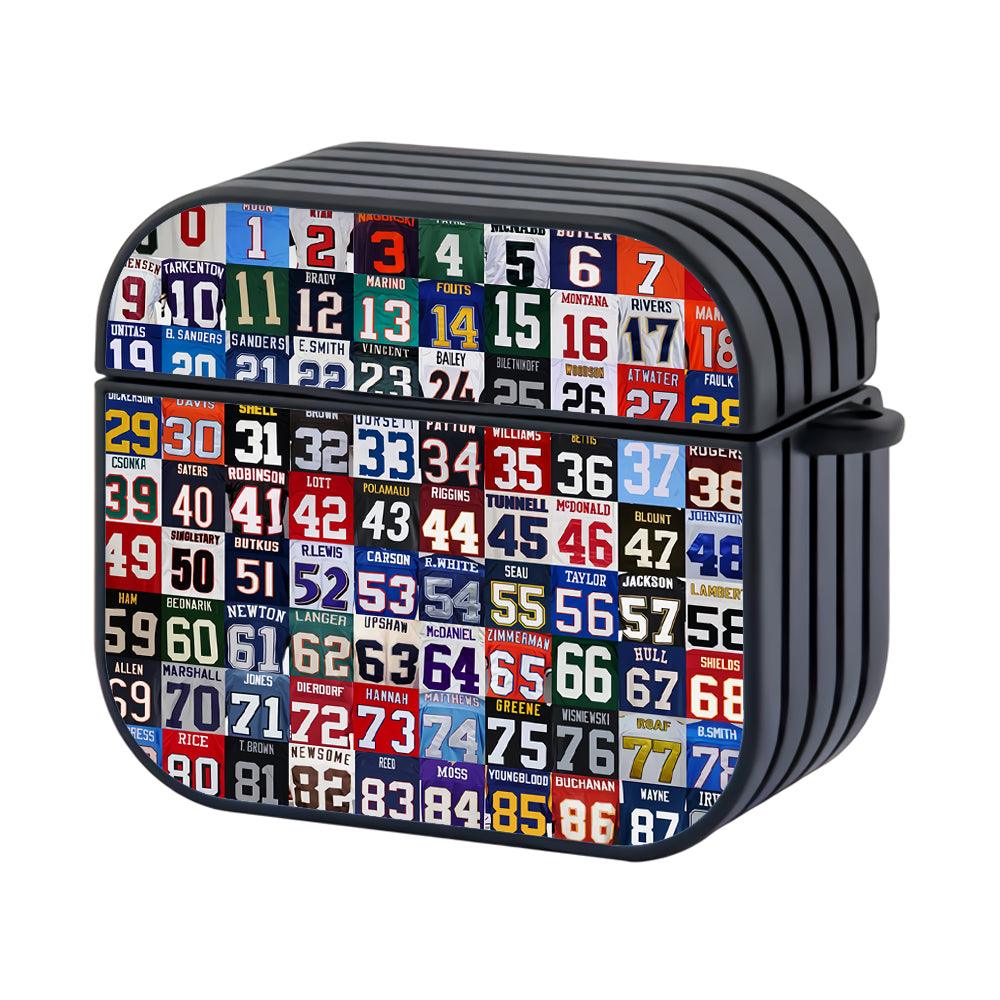 The Best NFL Players Number Legend Hard Plastic Case Cover For Apple Airpods 3-Xtracase