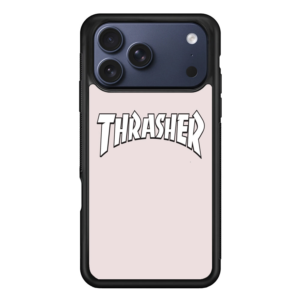 Thrasher Pearl White Logo iPhone 17 Pro Case - Xtracase