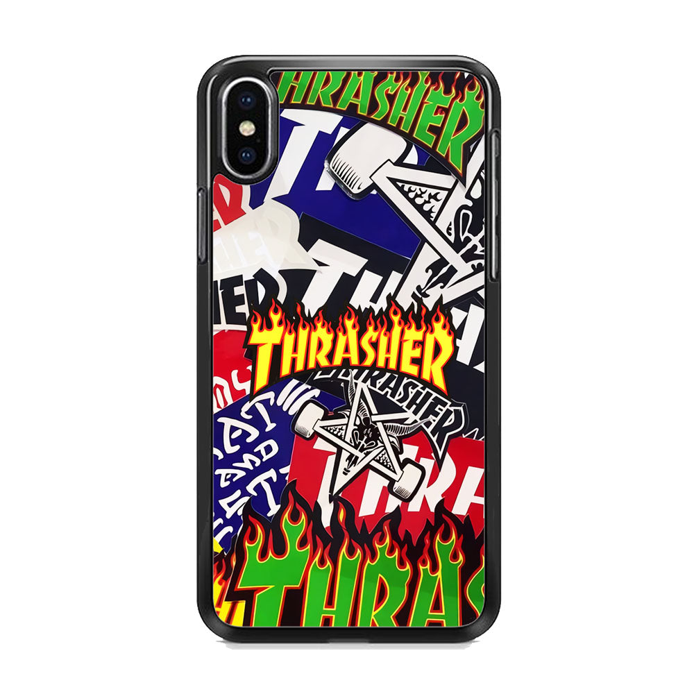 Thrasher Sticker Flat iPhone Xs Case-Xtracase