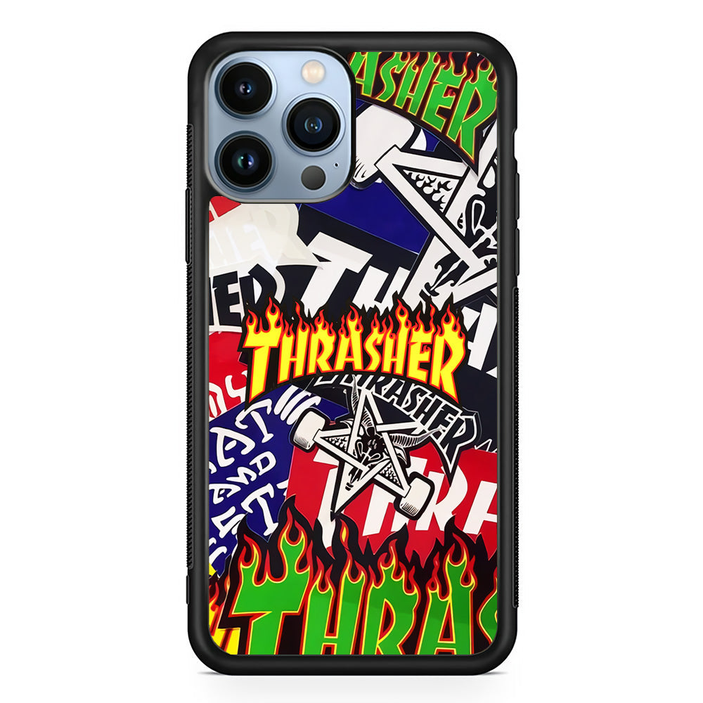 Thrasher Sticker Flat iPhone 13 Pro Case-Xtracase