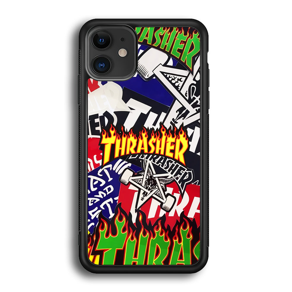Thrasher Sticker Flat iPhone 12 Case-Xtracase