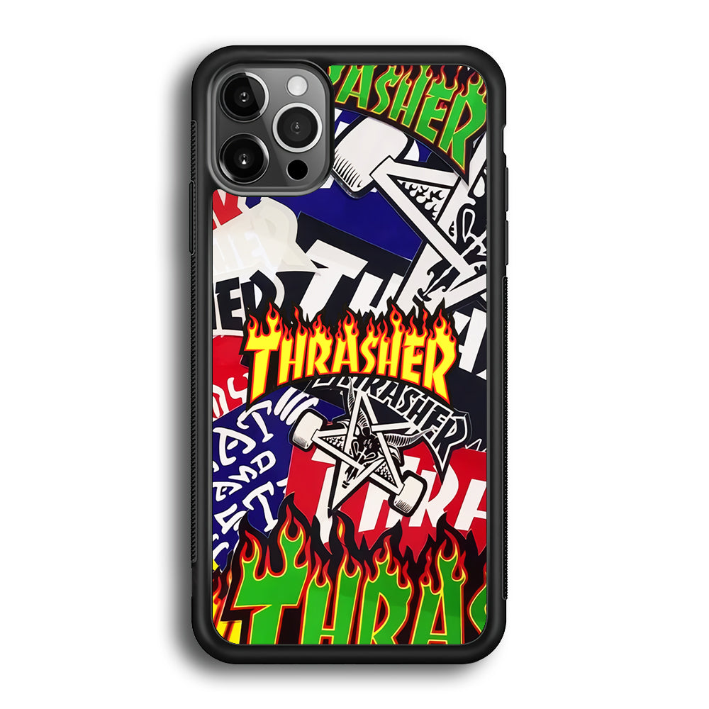 Thrasher Sticker Flat iPhone 12 Pro Case-Xtracase
