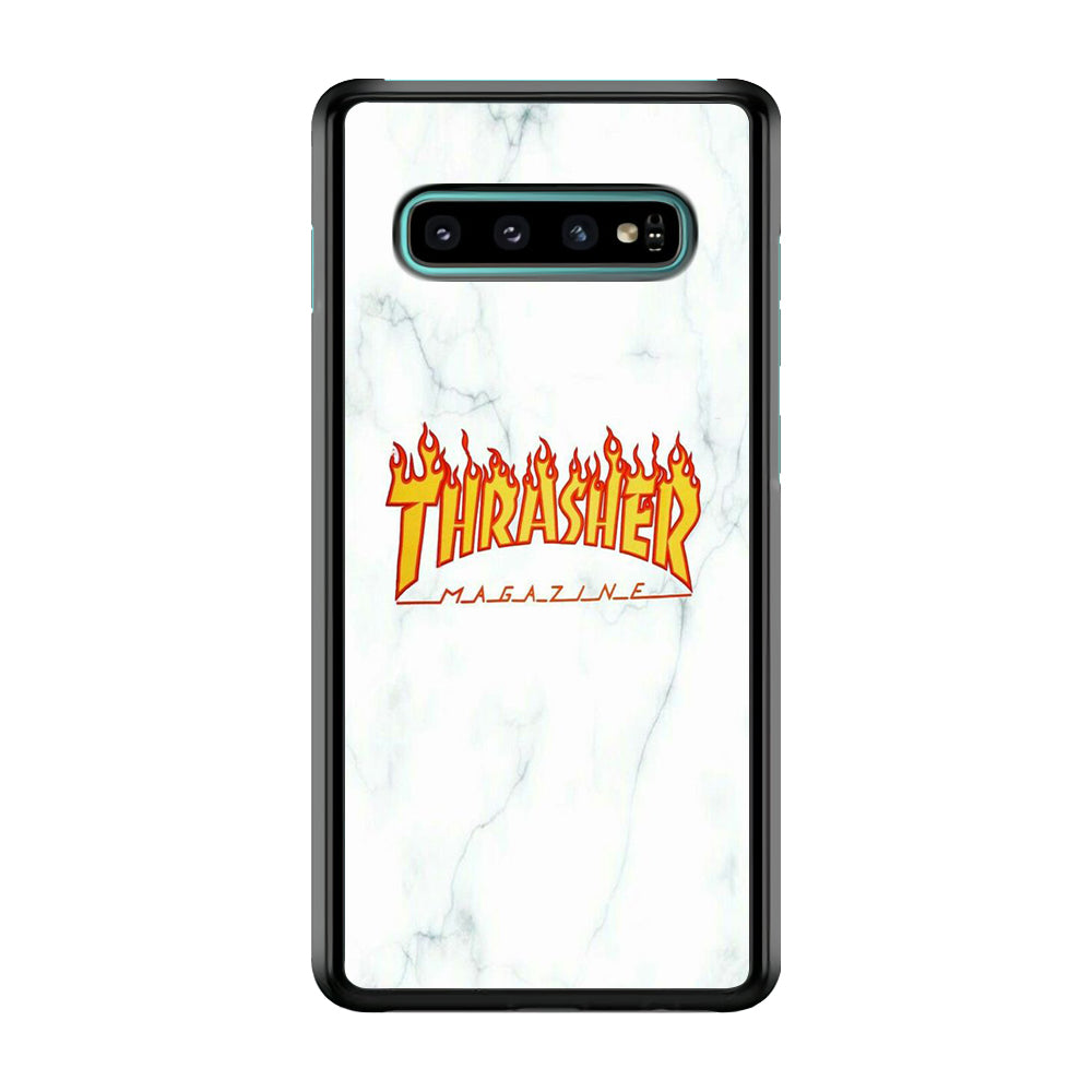 Thrasher White Marble Samsung Galaxy S10 Plus Case-Xtracase