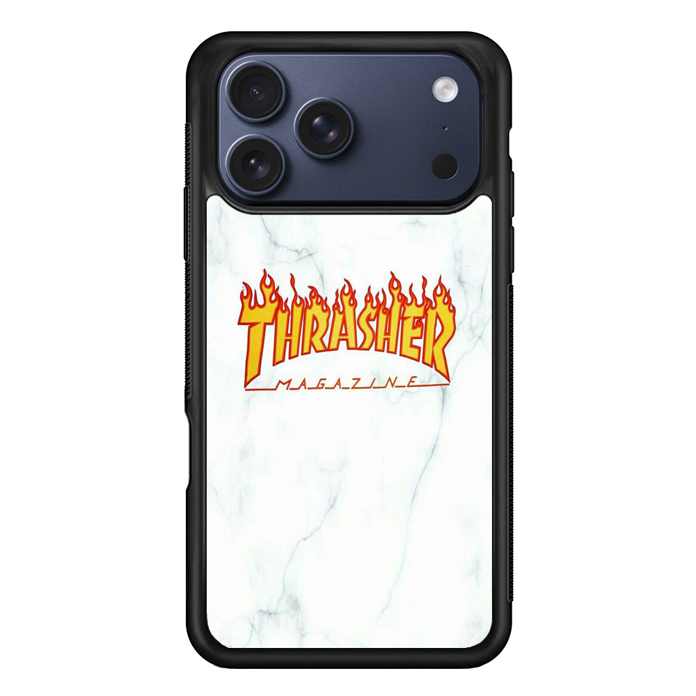 Thrasher White Marble iPhone 17 Pro Case - Xtracase