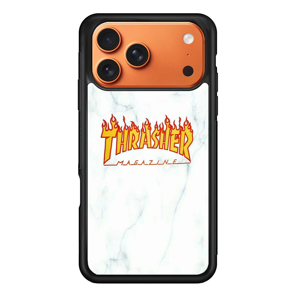 Thrasher White Marble iPhone 17 Pro Max Case