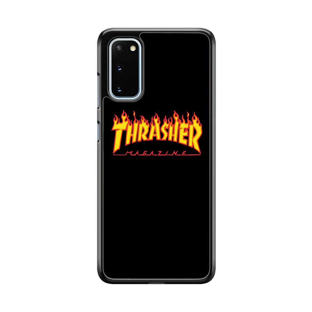 Thrasher Magazine Black Simple Fire Samsung Galaxy S20 Case-Xtracase
