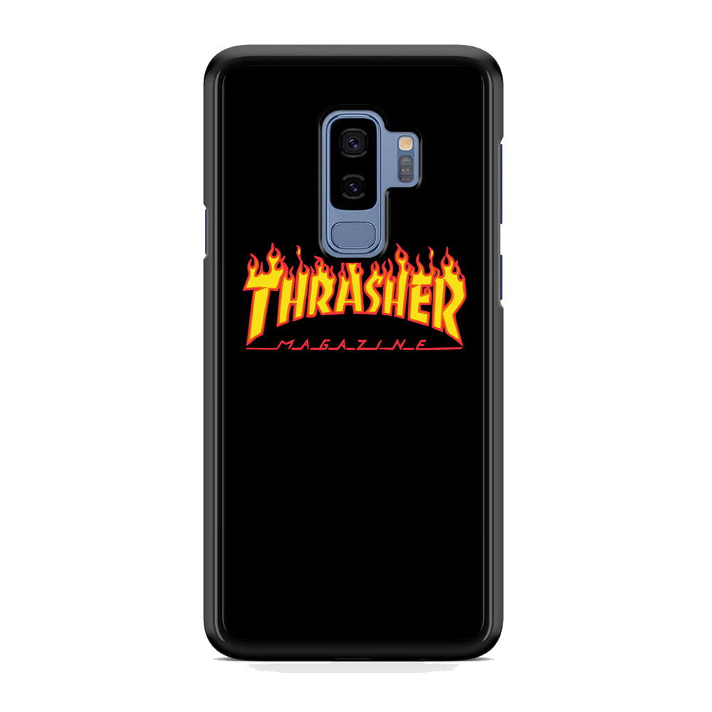 Thrasher Magazine Black Simple Fire Samsung Galaxy S9 Plus Case-Xtracase